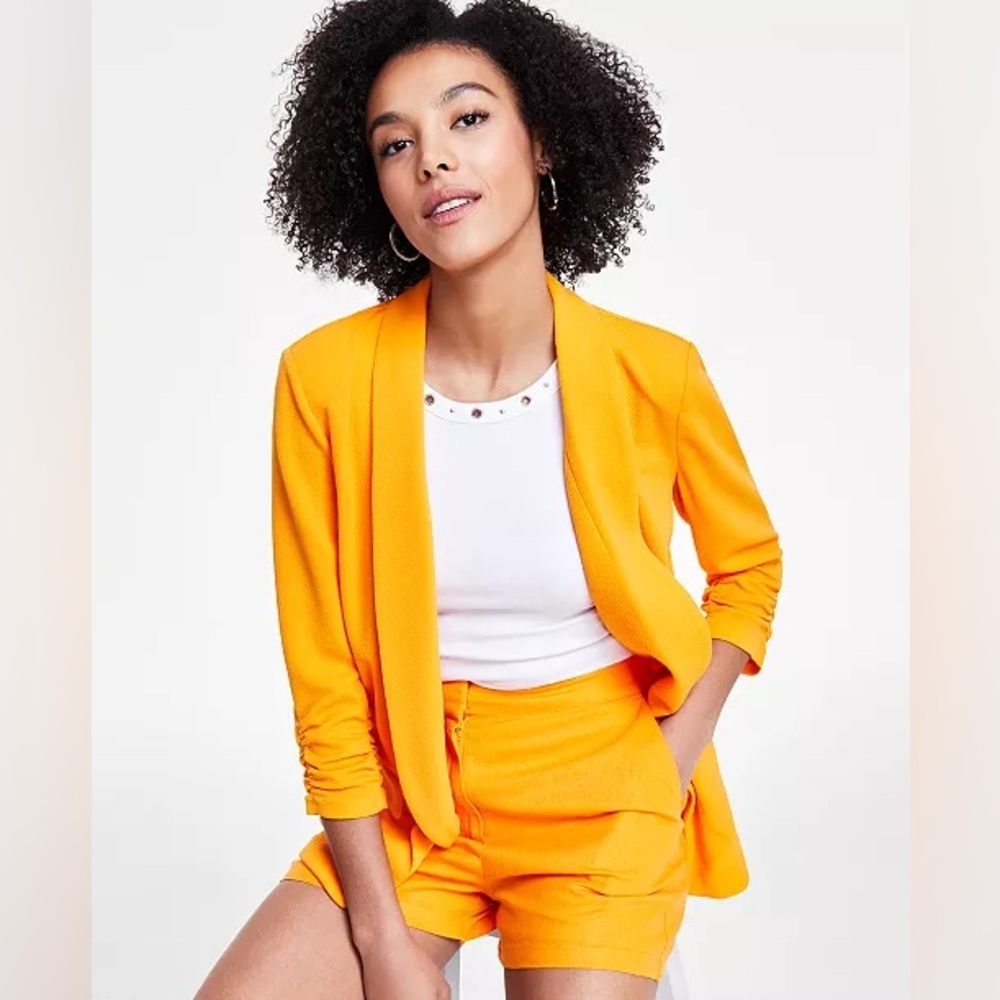 Bar lll Women's Knit 3/4-Sleeve Boyfriend Blaze